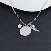 New Fashion Round Wings Pendant Necklace A Piece Of My Heart In Heaven Necklace main image 5