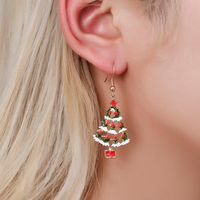 New Fashion Christmas Color Cute Dripping Oil Christmas Tree Earring Necklace Set Wholesale main image 3