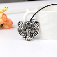 New Fashion Animal Bear Head Necklace Retro Punk Necklace Wolf Head Pendant Necklace Wholesale main image 2