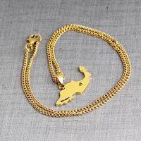 New Fashion Map Shape Pendant Necklace Clavicle Chain Simple Mexico Map Sweater Chain Necklace main image 3