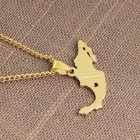 New Fashion Map Shape Pendant Necklace Clavicle Chain Simple Mexico Map Sweater Chain Necklace main image 5