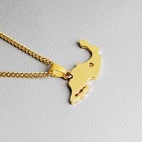 New Fashion Map Shape Pendant Necklace Clavicle Chain Simple Mexico Map Sweater Chain Necklace main image 6