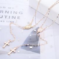 New Fashion Cross Necklace Women&#39;s Clavicle Chain Jesus Easter Jewelry Sexy Tassel Pendant main image 3
