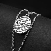 New Fashion Mother Holiday Gift Mother Round Letter Necklace Female Clavicle Chain Wholesale main image 5