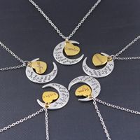 Croix-frontière Vente Chaude Européen Et Américain Populaire Ornement Jour De Valentine Amour Lune J'aime Vous Membre De La Famille Collier main image 1