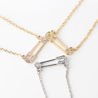 New Fashion Letter Uo Necklace Wild Hollow Diamond Pin Pendant Necklace Wholesale main image 5