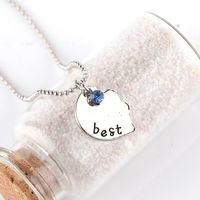 Ig Style Letter Heart Shape Alloy Artificial Gemstones Women's Necklace main image 3
