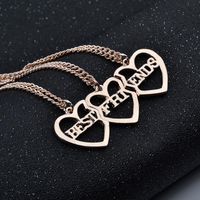 Croix-frontière Souhaite  Vente Chaude Européen Et Américain Meilleurs Amis Trois-pièce Amies En Forme De Coeur Collier main image 4