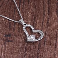 Love Diamond Necklace Mother&#39;s Day Gift Love You Mom Necklace Yiwu Nihaojewelry Wholesale main image 3
