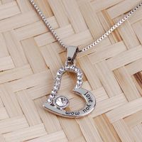 Love Diamond Necklace Mother&#39;s Day Gift Love You Mom Necklace Yiwu Nihaojewelry Wholesale main image 4