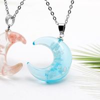 Commerce Extérieur Nouvelle Lune Croissant Collier Ciel Nuage Blanc Lune Résine Pendentif Lumineux Bleu Ciel Nuage Collier Accessoires main image 4