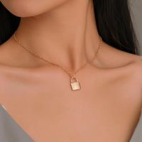 New Necklace Jewelry Simple Fashion Metal Plating Lock Necklace Necklace Clavicle Chain Wholesale main image 6