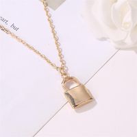 New Necklace Jewelry Simple Fashion Metal Plating Lock Necklace Necklace Clavicle Chain Wholesale main image 3