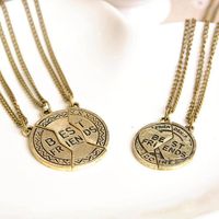 Hot Fashion Jewelry Three Petal Heart Letter Best Friends Good Friend Necklace Yiwu Nihaojewelry Wholesale main image 5