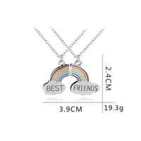 Fashion Creative Rainbow Necklace Mejores Amigos Mejores Amigos Accesorios Para Collar De Costura De Dos Pétalos main image 6