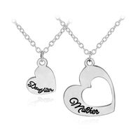Hot Mother Daughter Hollow Love Pendant Necklace Accessories main image 2