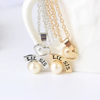 Hot Letters Lil Big Sister Good Sister Love Pearl Necklace Yiwu Nihaojewelry Wholesale main image 1