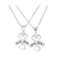 Hot Letters Lil Big Sister Good Sister Love Pearl Necklace Yiwu Nihaojewelry Wholesale main image 6