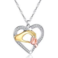 New Fashion Heart Necklace Pendant Mother&#39;s Day Necklace Wholesale main image 2