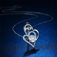 Mother&#39;s Day Necklace Wholesale New Fashion Mom Color Separation Heart-shaped Diamond Necklace Yiwu Wholesale main image 3