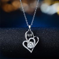 Mother&#39;s Day Necklace Wholesale New Fashion Mom Color Separation Heart-shaped Diamond Necklace Yiwu Wholesale main image 4