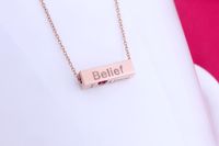 Stainless Steel Ing Column Necklace Electroplating 18k Rose Gold Mother&#39;s Day Necklace Wholesale main image 3