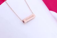 Stainless Steel Ing Column Necklace Electroplating 18k Rose Gold Mother&#39;s Day Necklace Wholesale main image 4