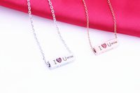 Stainless Steel Ing Column Necklace Electroplating 18k Rose Gold Mother&#39;s Day Necklace Wholesale main image 5