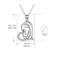 New Fashion Mother And Child Pendant Heart-shaped Clavicle Chain Silver Necklace Mother&#39;s Day Necklace Wholesale main image 5