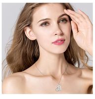 New Fashion Mother And Child Pendant Heart-shaped Clavicle Chain Silver Necklace Mother&#39;s Day Necklace Wholesale main image 6