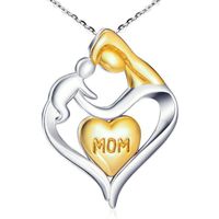 Mother&#39;s Day Necklace Wholesale Clavicle Chain Mother And Child Pendant Heart-shaped Necklace Yiwu Nihaojewelry Wholesale main image 1