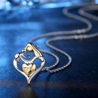 Mother&#39;s Day Necklace Wholesale Clavicle Chain Mother And Child Pendant Heart-shaped Necklace Yiwu Nihaojewelry Wholesale main image 3
