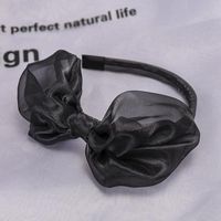 New Fashion Bright Silk Gauze Big Bow Tie Cheap Headband Wholesale sku image 1