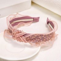 Korean New Fashion Cloth Lace Sequins Cheap Headband Wholesale sku image 2