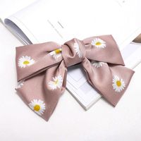 Korean New Fashion Hairpin Double Bow Print Daisy Cheap Spring Clip sku image 2