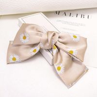 Korean New Fashion Hairpin Double Bow Print Daisy Cheap Spring Clip sku image 3