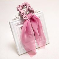 Sweet Solid Color Satin Fabric Streamer Hair Band Chiffon Hair Accessories Plate Hair Large Intestine Hair Rope sku image 1