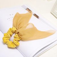 Sweet Solid Color Satin Fabric Streamer Hair Band Chiffon Hair Accessories Plate Hair Large Intestine Hair Rope sku image 2