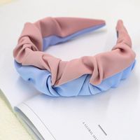 New Fashion Solid Color Color Matching Folds Wide-brimmed Hair Band Wholesale sku image 1