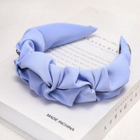 Spring Pure Color Folds Sweet Cheap Headband Wholesale sku image 1