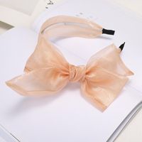 Korean New Style Fashion Silk Yarn Bowknot Wide Mesh Gauze Cheap Headband Wholesale sku image 1