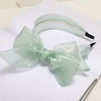 Korean New Style Fashion Silk Yarn Bowknot Wide Mesh Gauze Cheap Headband Wholesale sku image 2