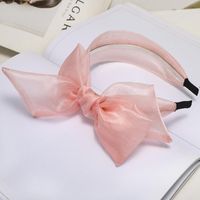 Korean New Style Fashion Silk Yarn Bowknot Wide Mesh Gauze Cheap Headband Wholesale sku image 3