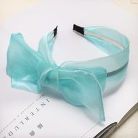 Korean New Style Fashion Silk Yarn Bowknot Wide Mesh Gauze Cheap Headband Wholesale sku image 4