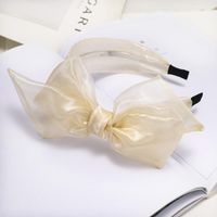 Korean New Style Fashion Silk Yarn Bowknot Wide Mesh Gauze Cheap Headband Wholesale sku image 5