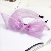 Korean New Style Fashion Silk Yarn Bowknot Wide Mesh Gauze Cheap Headband Wholesale sku image 8
