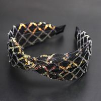 Korean New Fashion Hair Accessories Lace Mesh Yarn Sequin Headband Cheap Headband Wholesale sku image 1