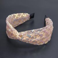 Korean New Fashion Hair Accessories Lace Mesh Yarn Sequin Headband Cheap Headband Wholesale sku image 3