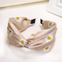 Korea&#39;s New Fashion Fabric Print Headband Cross Knot Wide-edge Cheap Headband Wholesale sku image 3