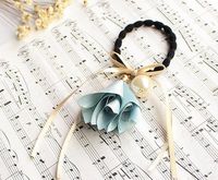 The New Korean Fashion Pearl Fabric Trumpet Flower Hair Band Bow Cheap Scrunchies Wholesale sku image 2